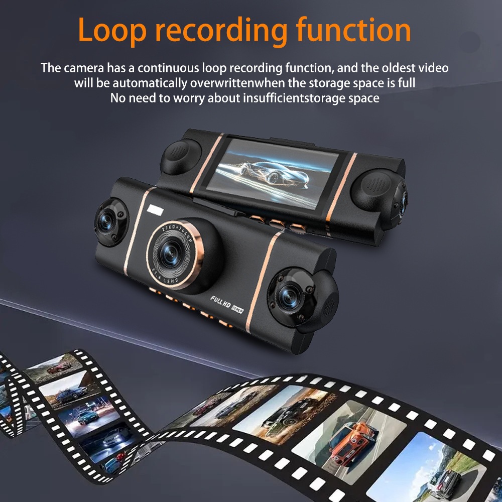 Cross-border bestseller 1080P four-lens dashcam with simultaneous display and recording, WiFi, infrared night vision, ultra-thin model
