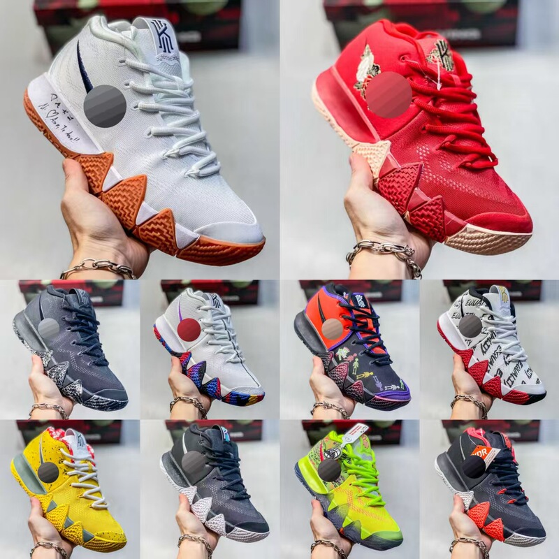 Pure Original Kyrie4 Irving 4Th Generation Yuanyang Basketball Shoes Drew Black and White Uncle Men's and Women's Sports Shoes Air Cushion Practical Shoes
