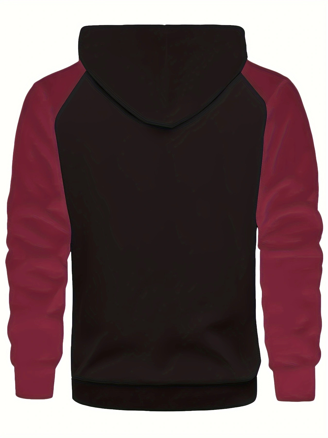 Men's Colour Block Hooded Half-zip Pullover With Kangaroo Pocket_voghion.com