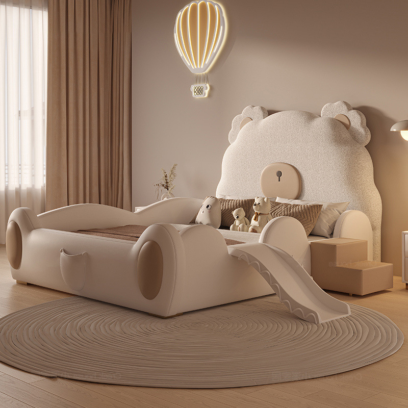 Creative Cartoon Bear Bed Children's Bed Boy Girl Single Simple Modern Light Luxury Bed Internet Celebrity Slide Bed Others