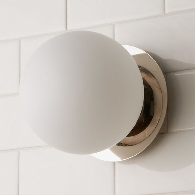 Bauhaus stainless steel wall lamp retro ball lamp antique silver bathroom mirror headlight bedroom bedside lamps