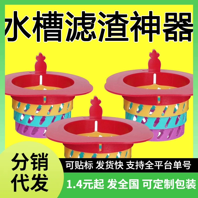 Популярный пластиковый складной фильтр для раковины с защитой от засорения, радужный, для кухни, с дренажем на полу