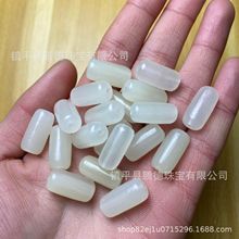 新疆阿富汗散珠子青白玉随形珠长条珠散珠原石桶珠手链玉珠子饰品