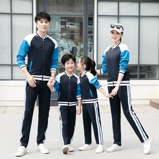 春秋季中小学生校服长袖两件套高中班服男女初中运动服团体跑步服