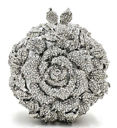 Clutch camellia transfronteriza bolsa de diamantes bolsa de cena flor hueca bolsa de diamantes vestido de fiesta bolsa de mano de mujer