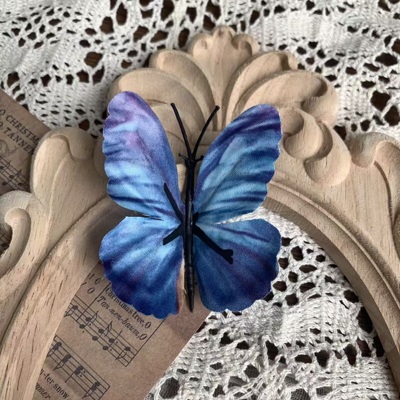 蝴蝶花头 枯枝蝴蝶 背景墙DIY拍照道具假花 写真馆立体蝴蝶仿真花|undefined