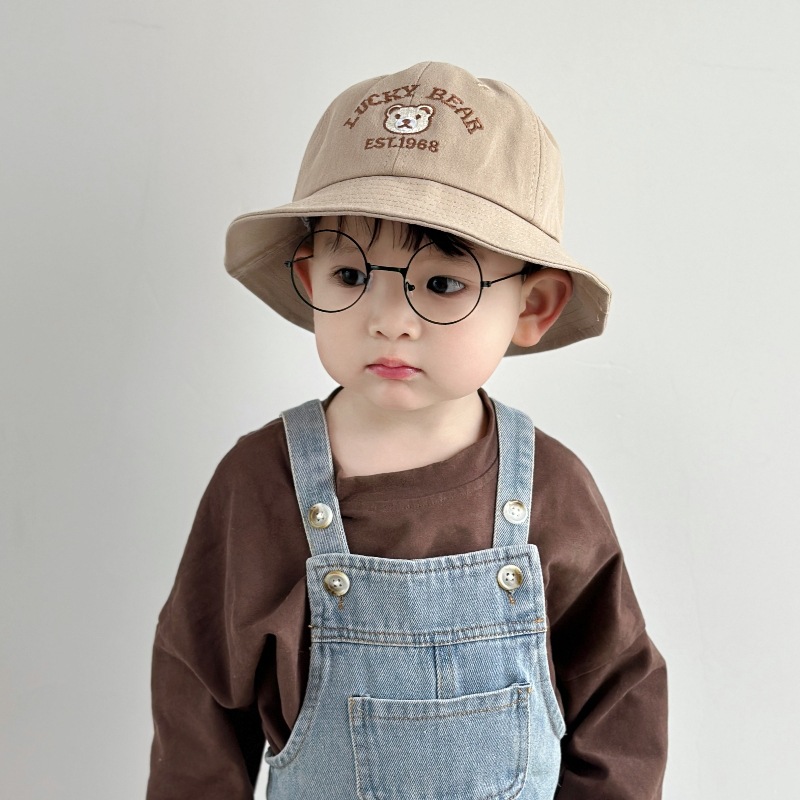 1-3 Sombreros para bebés primavera y otoño delgados bebés primavera pescador sombrero sombrero de protección solar sombrero de cuenca osos