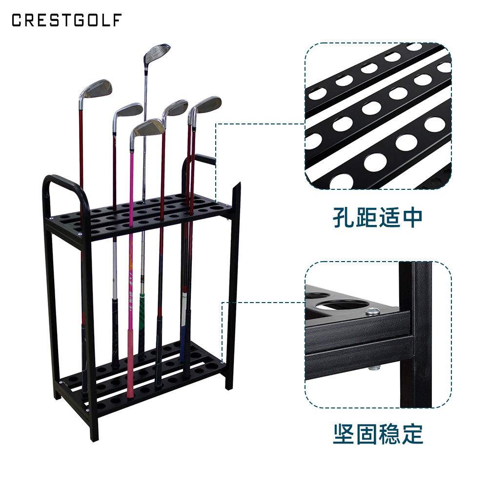 Golf 27 hoyos club rack de acero inoxidable club display rack de almacenamiento de una pieza de entrega de golf club rack