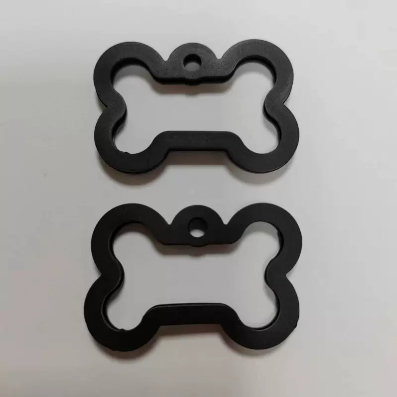 单孔骨头形状狗牌套 硅胶消音圈套 宠物吊牌套