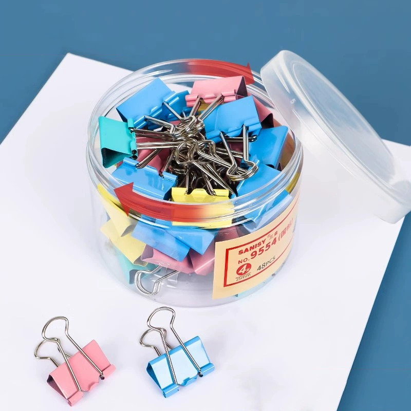 三益档案 Spot batch file clip stationery holder colorful metal long tail clip dovetail clip bill clip