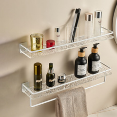 Acrylic Bathroom Shelf Without Drilling Bathroom Toilet Rack White Wall Mounted Bathroom Vanity Sink Storage Shelf