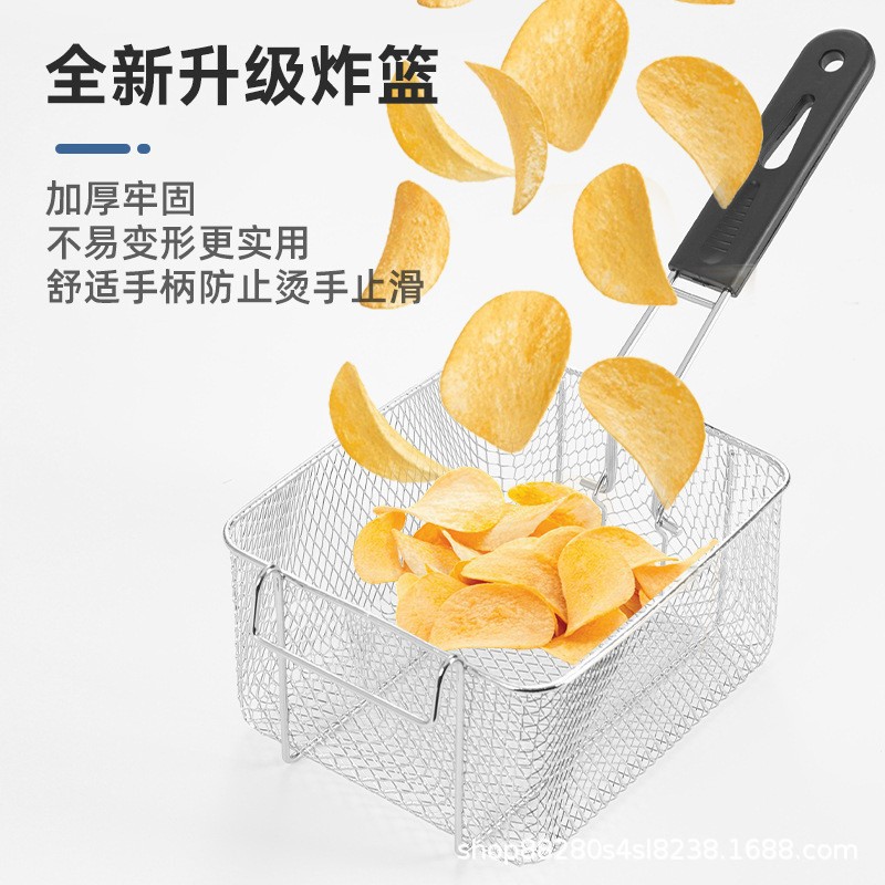 Freidora eléctrica comercial de acero inoxidable para papas fritas, pollo frito, freidora eléctrica, plancha eléctrica para brochetas fritas y teppanyaki. image 5