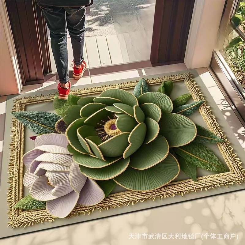 新型3d立体花珪藻泥じゅうたん異形花卉吸水速乾性フロアマット汚れ耐摩耗性フロアマット|undefined