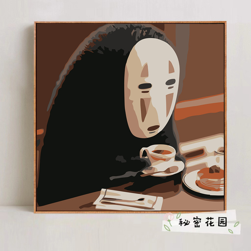 宮崎駿デジタル油絵DIY手描きぬりえ夏目友人帳ポニョ二次元アクリル画インスタ風|undefined