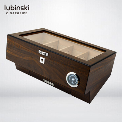 鲁宾斯基雪茄保湿盒 雪松木烤漆透视窗大容量LUBINSKI雪茄盒