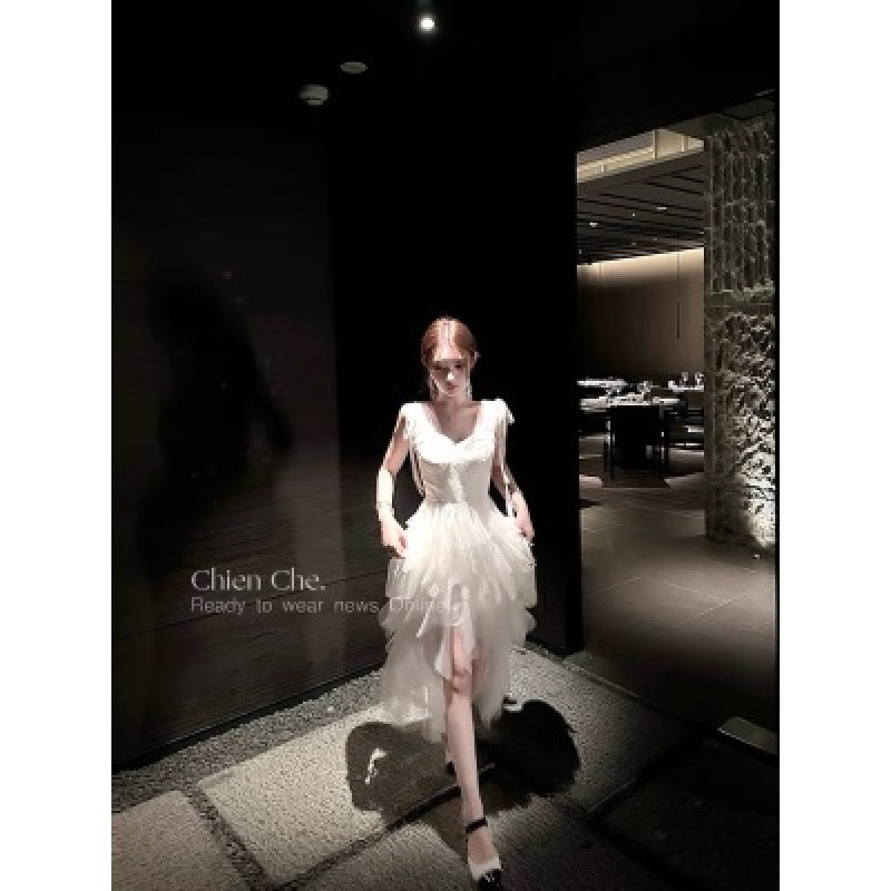 已出大货 实拍中车迟恩Chien生日礼裙网纱公主裙仙女吊带连衣裙女|undefined