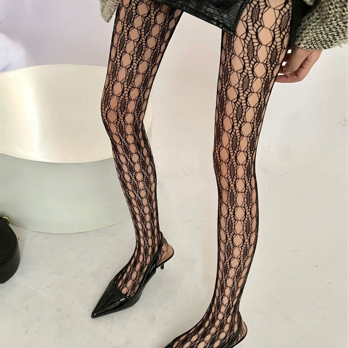 Summer Retro Tights (Women) — Lace Fishnet, One Size, Multiple Patterns