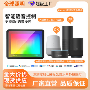 Cross-Border Graffiti Smart Wifi Bluetooth Rgbcw New Product App Floodlight Colorful Courtyard Atmosphere Rgbw Floodlight