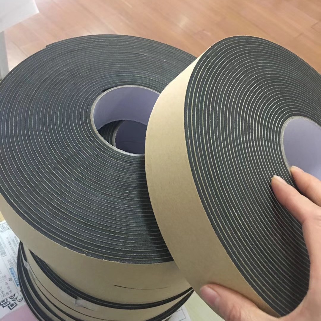 高粘黑色泡棉单面胶加厚黑色白色EVA泡棉胶垫防震隔音防潮泡棉胶