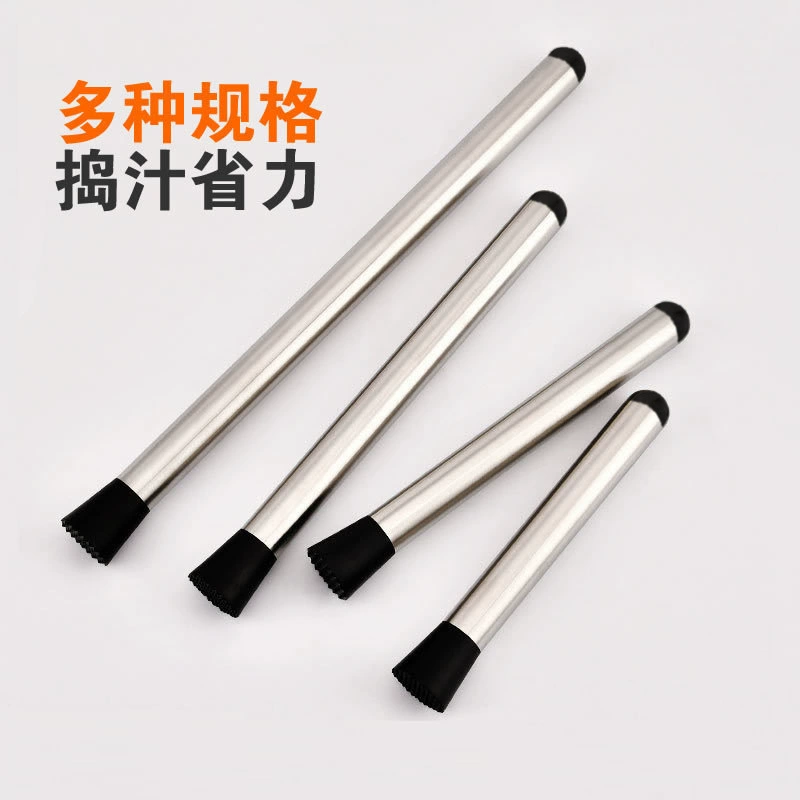 [直腰不锈钢碎冰棒奶茶店水果压汁棍暴打柠檬捣汁棒多用途现货批发]