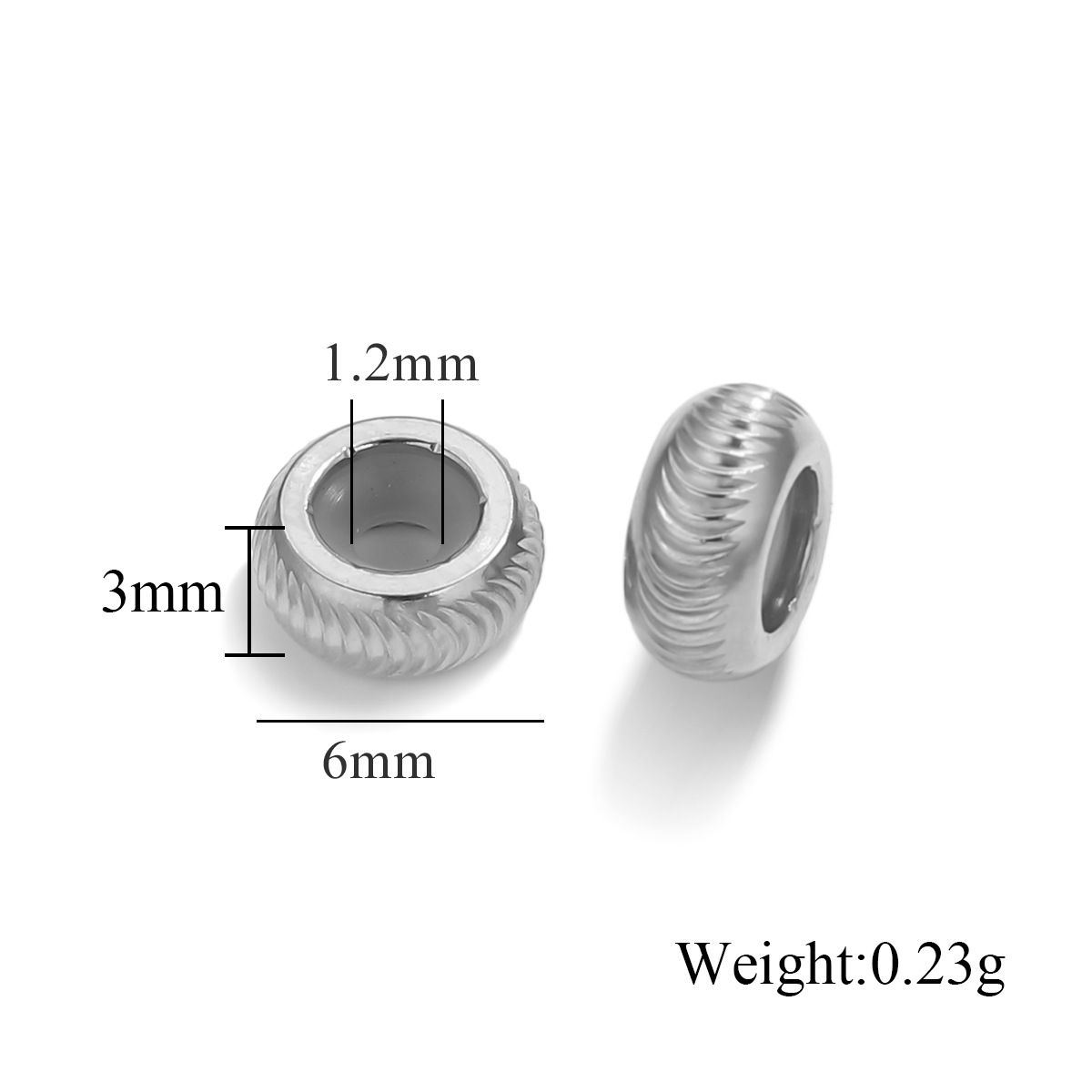 Acero inoxidable ajustable de silicona mano collar de cuentas sueltas joyas de pulsera de oro DIY color retainer joyas al por mayor