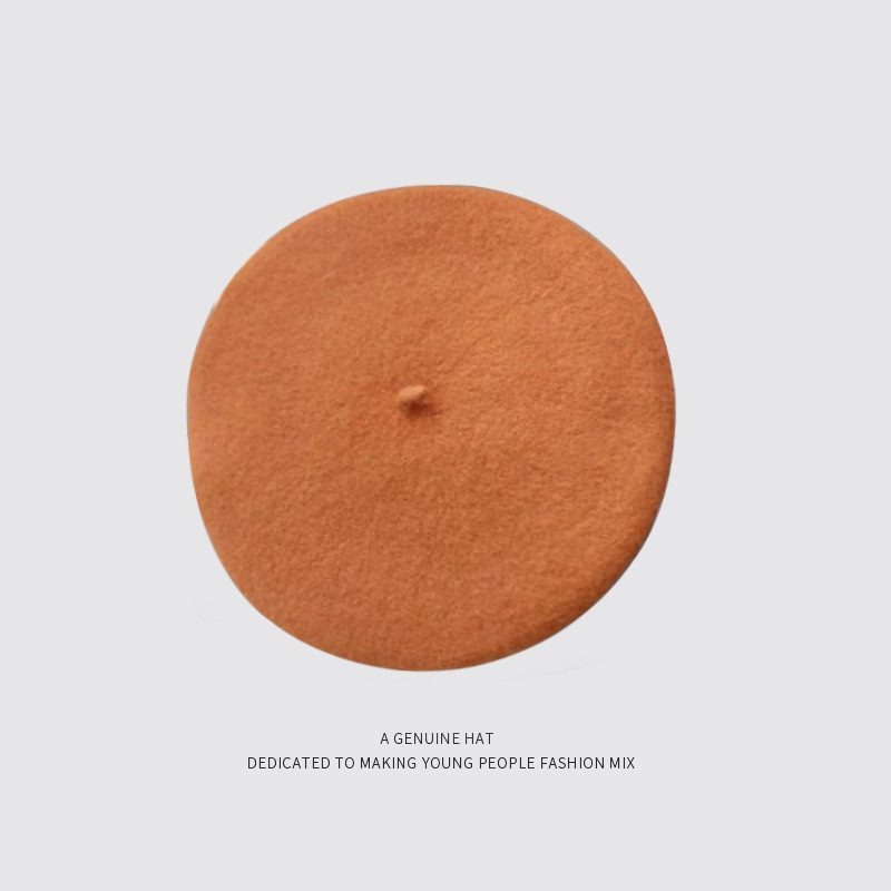 77g Weight Beret Hat Hats Type Daily Occasion Solid Color Pattern Winter Season Women'S Gender Sewing Design Simple Style Style Eaveless Rim Women'S Simple Style Solid Color Sewing Eaveless Beret Hat 25
