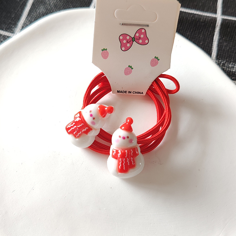 Regalo di Natale Accessori per capelli per bambini di Natale Babbo Natale Fascia elastica alta Albero di Natale Pupazzo di neve Alce Elastico per capelli Scrunchie per le feste_voghion.com