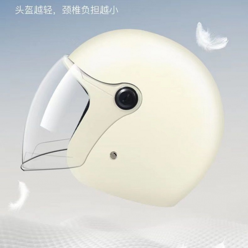 Casco de coche eléctrico para hombres y mujeres, doble espejo de invierno, medio casco caliente, sombrero de motocicleta universal, cuatro estaciones, no compresión general