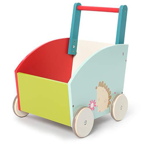 Solid Wood Baby Walker Mini Stroller Baby Walker Stroller Storage Walker Two-in-One Child Stroller