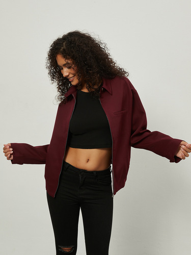 Cross-border women's wholesale fashion casual lapel jacket in European and American style—2024 autumn new arrival zip-up cardigan.