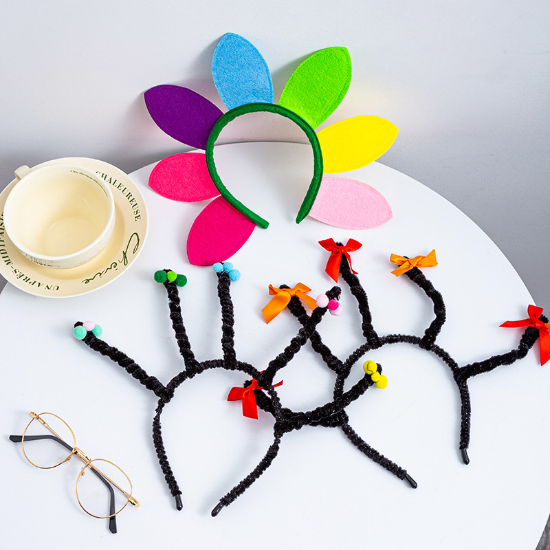 太阳花发箍蝴蝶结小魔女头箍耳朵网红可爱卡通发夹头箍洗脸发带发