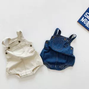 Летнее детское джинсовое боди подходит для мужчин и женщин, 0-3 лет