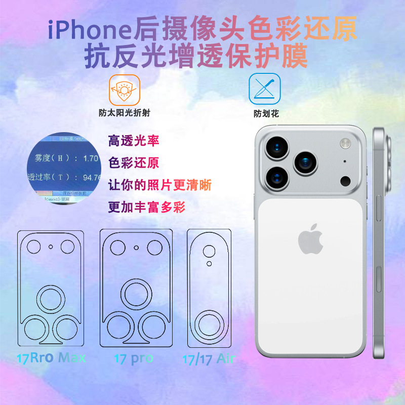 Iphone17Pro Color Restoration Photography Special Film Anti-Sunlight Anti-Scratch Back Cover Film Photography High-Definition Film