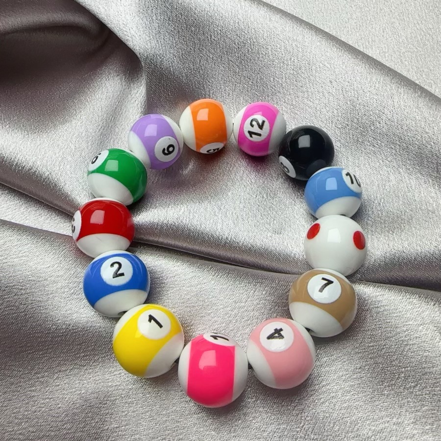 Pulsera de billar 8 negros accesorios para parejas accesorios de estudiantes de acrílico creativos