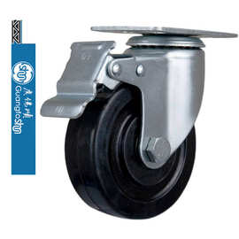 防静电万向轮刹车轮M12定向3寸导电脚轮4寸5寸中型吸咐静电橡胶轮