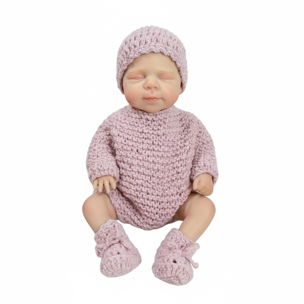 12 pulgadas Q-ball sólido suéter púrpura claro muñeca de simulación de juguete pascale para niños navidad sólida silicona