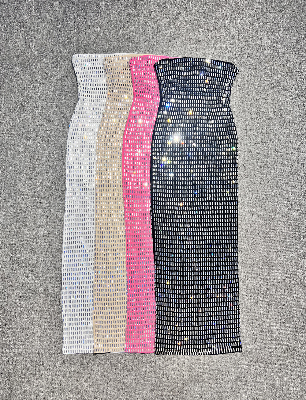 Abbigliamento da donna Moda femminile Hot Diamond Sexy Tube Top stretto con fianchi avvolti Gonna lunga sottile_voghion.com