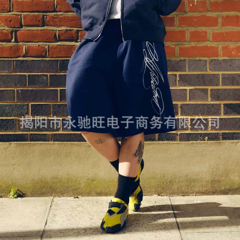 Other Sweat Shorts Washed Embroidery Navy