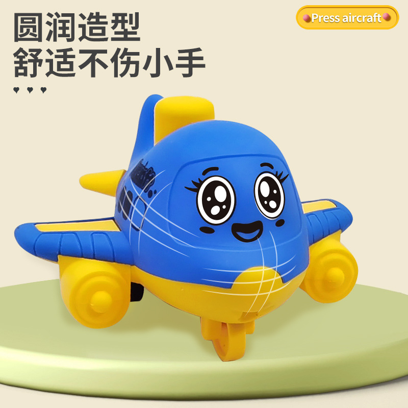 De dibujos animados a prueba de caídas pequeños aviones niños lindo divertido presionando aviones inercia swing creativo modelo de coche juguetes educativos