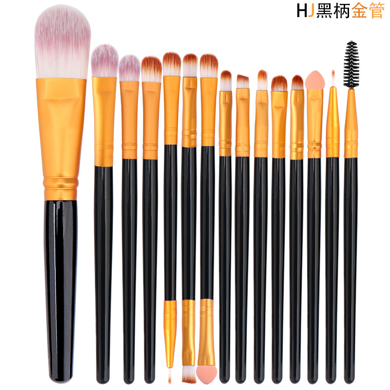 Bangfei 15 pinceles de maquillaje traje de sombra de ojos cepillo de cejas cepillo de pestañas cepillo de labios conjunto completo herramientas de belleza en stock