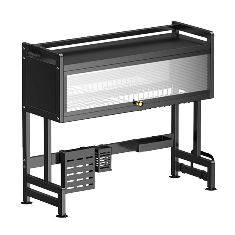 Fregadero de cocina estante de almacenamiento plato de tazón estante de drenaje multifuncional fregadero de encimera fregadero de almacenamiento de tazón superior armario