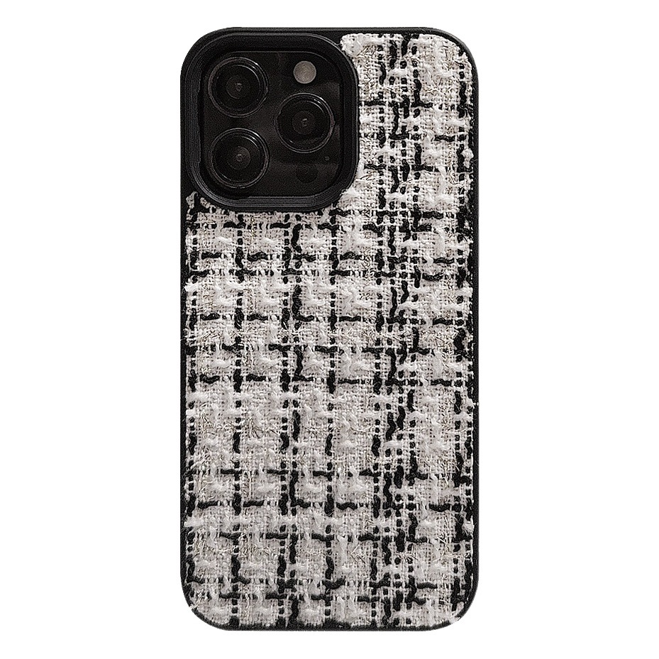 Funda de terciopelo estilo tweed para iPhone 17 Pro Max, ideal para otoño e invierno, compatible con iPhone 15, estilo de alta gama para iPhone 16, funda rígida para iPhone 11, para iPhone 12