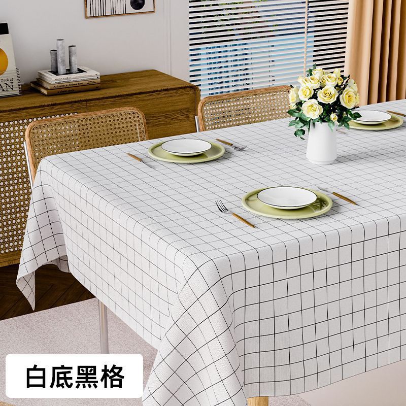 야외 사진 부스 캠핑 분위기 식탁보 흰색 배경 검은 격자 직선 가장자리