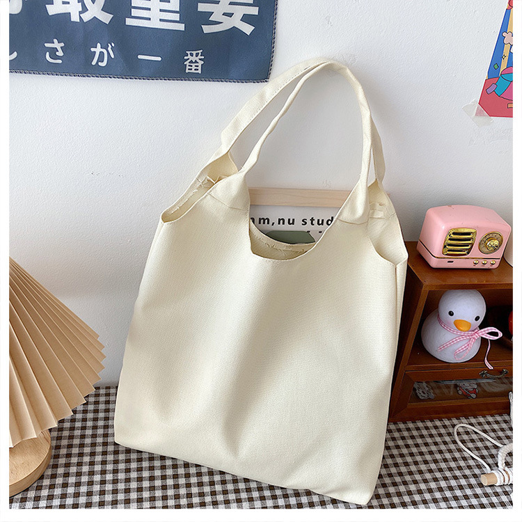 2021 Summer Japanese-style simple canvas bag, student backpack, single-shoulder handbag for going out, cartoon badge cotton bag undefined