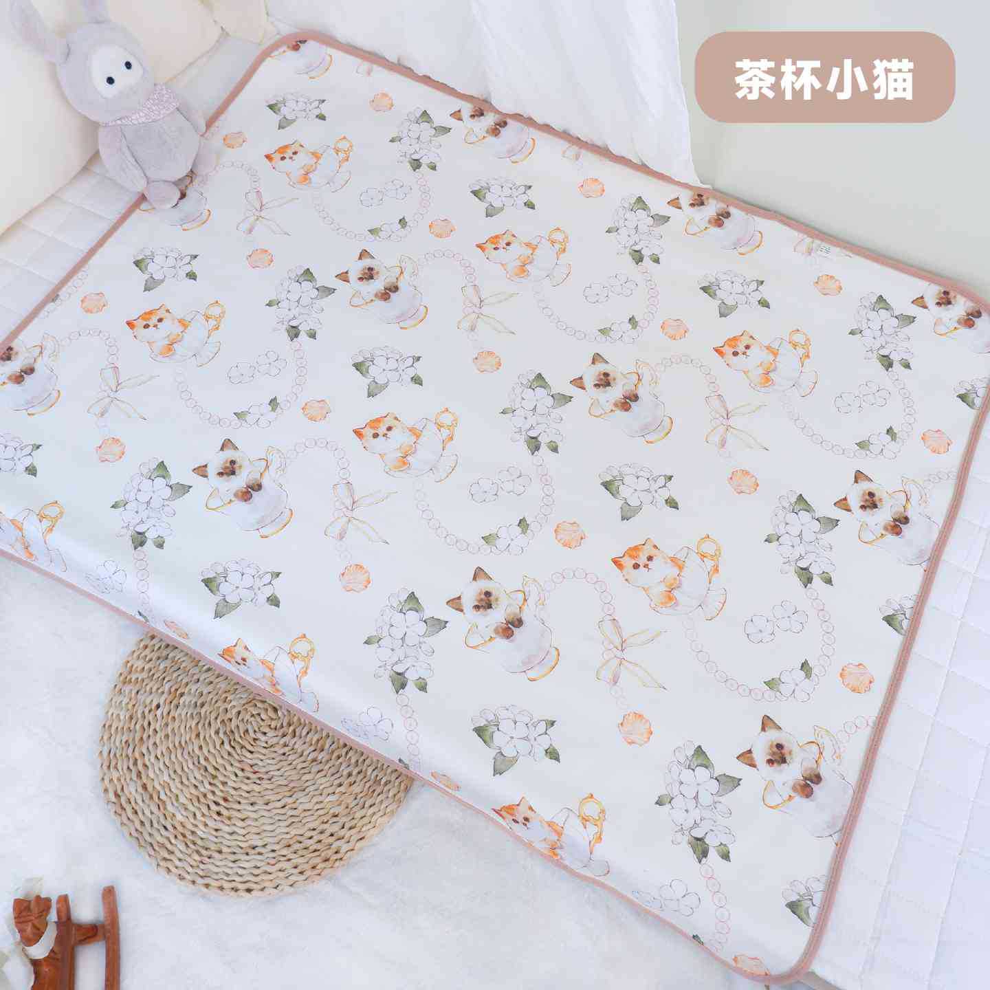 Baby 3-Layer Class a Pure Cotton Antibacterial Diaper Pad Breathable Baby Mattress Waterproof Washable Baby Bed Sheetss Long-Staple Cotton