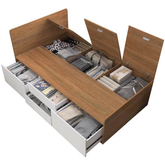 Nordic Bedroom Single Bed Adult 1.2 m Plate Single Drawer Bed Solid Wood Storage Bed High Box Bed Wholesale