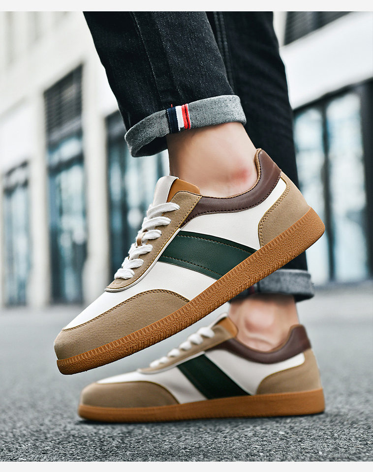 Giày sneaker nam cổ thấp đế bằng thoáng khí kiểu mới — 9157 màu đen, 9157 trắng xanh lá chi tiết 13