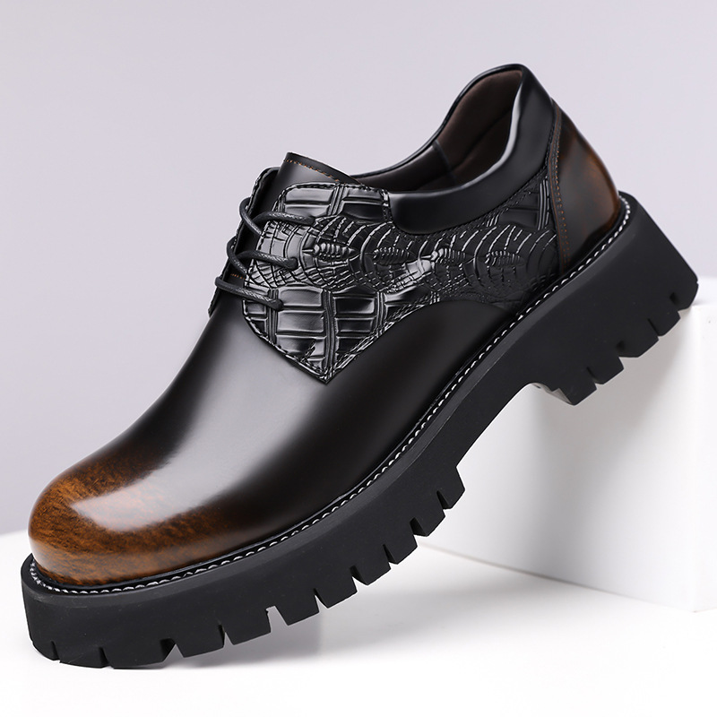 Large Size Men's Leather Shoes, Spring and Autumn British Style Thick-Soled Casual Derby Shoes, Men's Formal Wedding Workwear Low-Top Martin Boots Large Size Men's Leather Shoes, Spring and Autumn British Style Thick-Soled Casual Derby Shoes, Men's Formal Wedding Workwear Low-Top Martin Boots