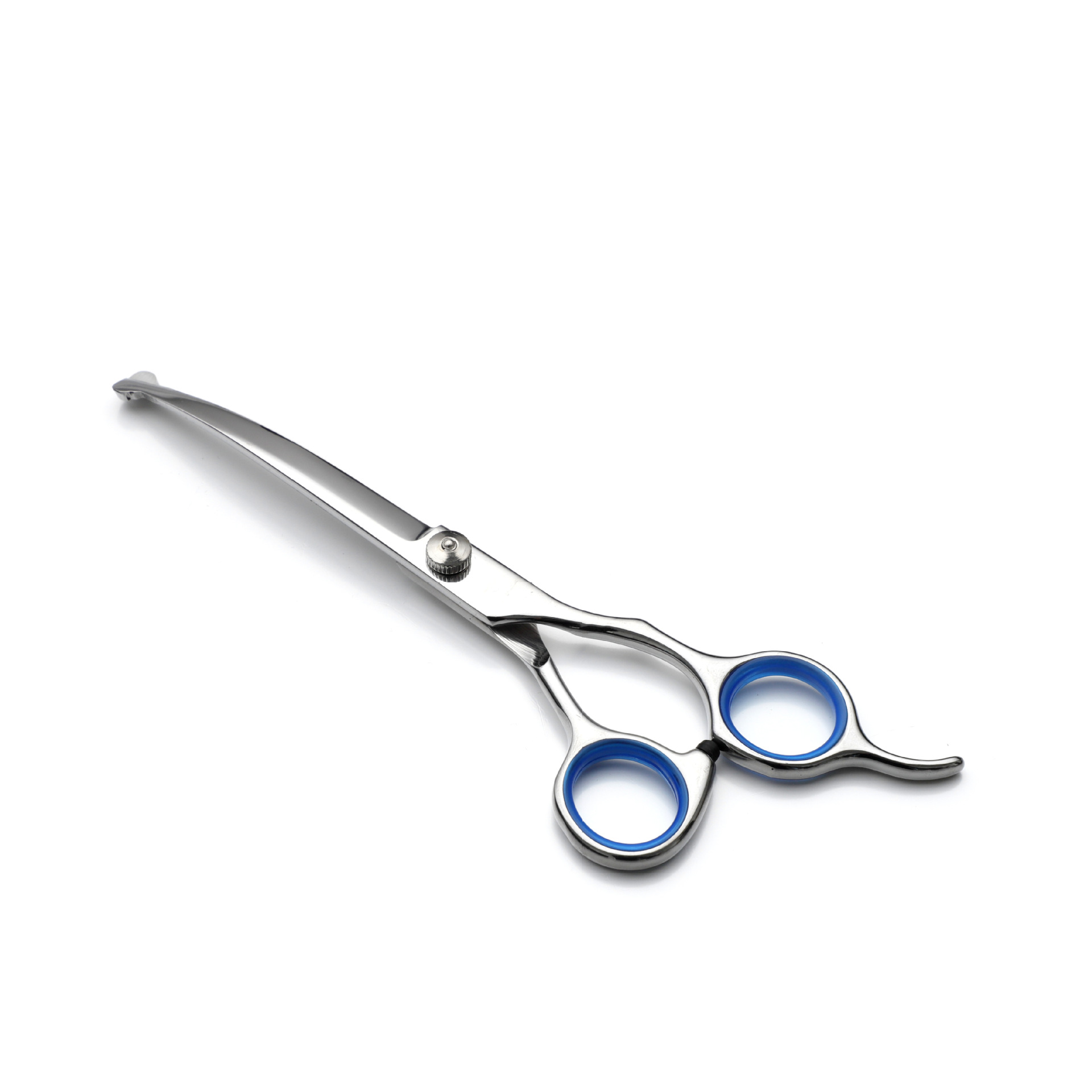 Fábrica al por mayor tijeras para mascotas tijeras de acero inoxidable traje de pelo para mascotas tijeras de corte de pelo curvado tijeras de belleza para mascotas