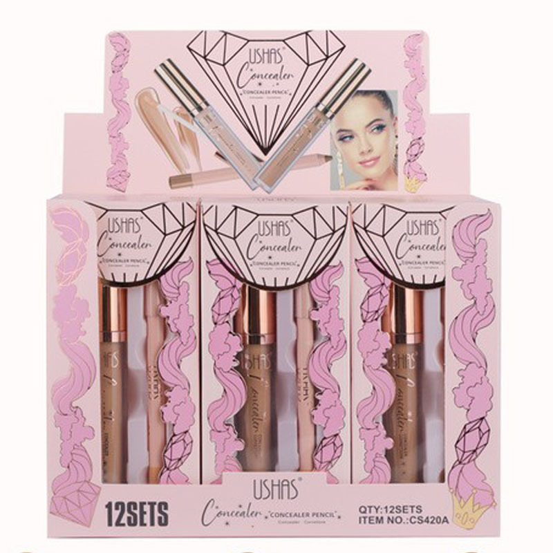 (Caja de presentación) USHAS punto transfronterizo venta caliente corrector líquido lápiz corrector 3 colores mezcla 12 piezas